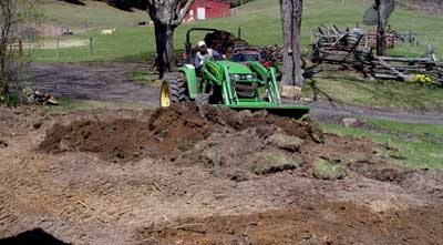 Grading lawn