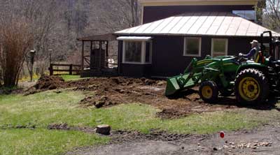 Grading lawn